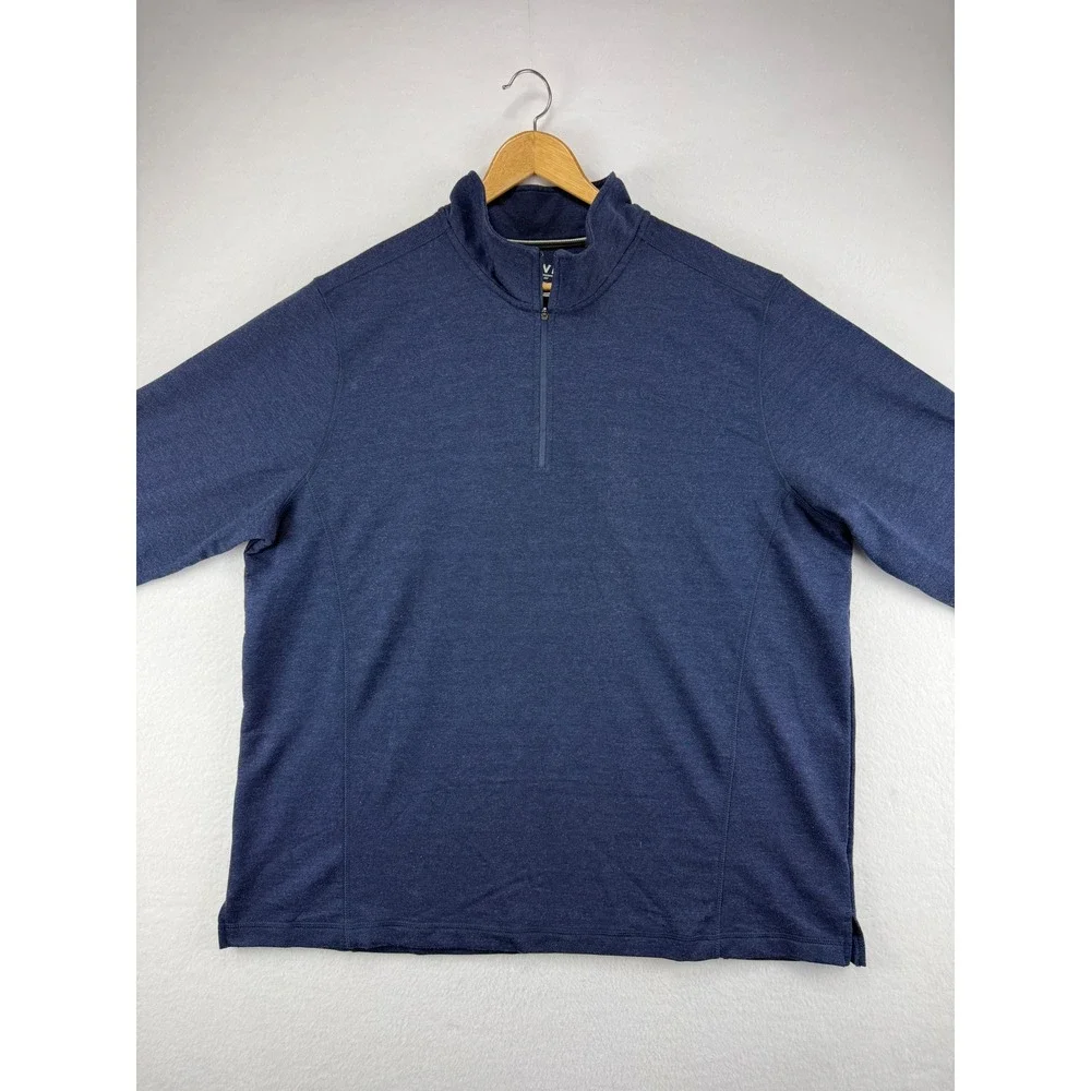 Orvis Quarter Zip Pullover Mens XXL Blue Heathered Classic Collection